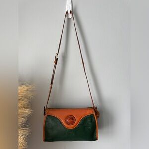 Dooney & Bourke Classic Green and Brown Leather Shoulder Bag